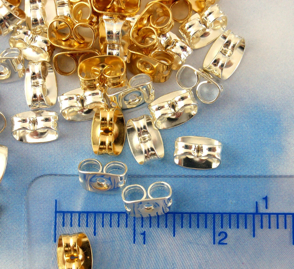 20 Pairs Silver, Gold, Antique Gold or Gunmetal Plated Ear Nuts, Backs, Clutches, Things