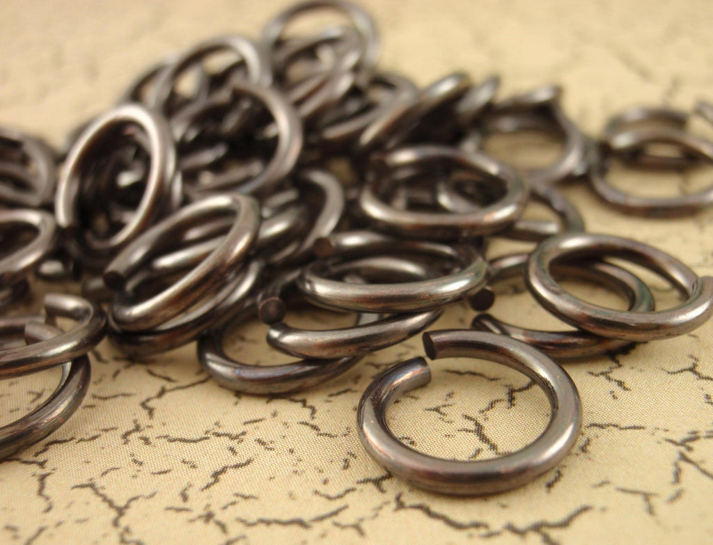 100 Oxidized Antique Copper Jump Rings - You Choose 24, 22, 20, 18, 16, 14, 12 Gauge and Diameter
