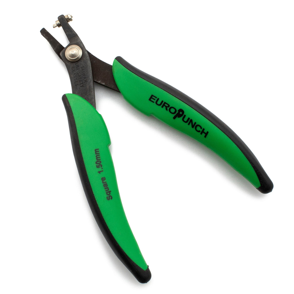 Square Hole Punch Pliers - 1.5mm Square Hole - Free Sample Pack of Stamping Discs Included