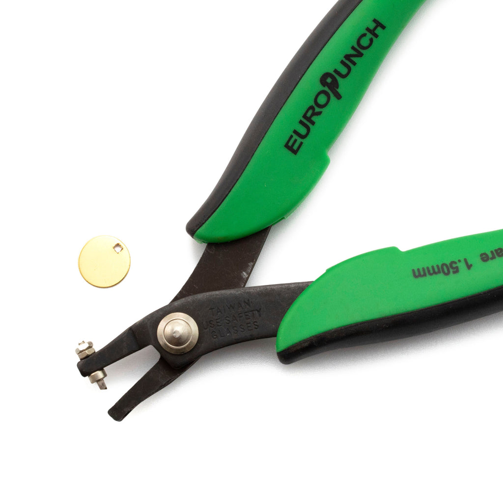 Square Hole Punch Pliers - 1.5mm Square Hole - Free Sample Pack of Stamping Discs Included
