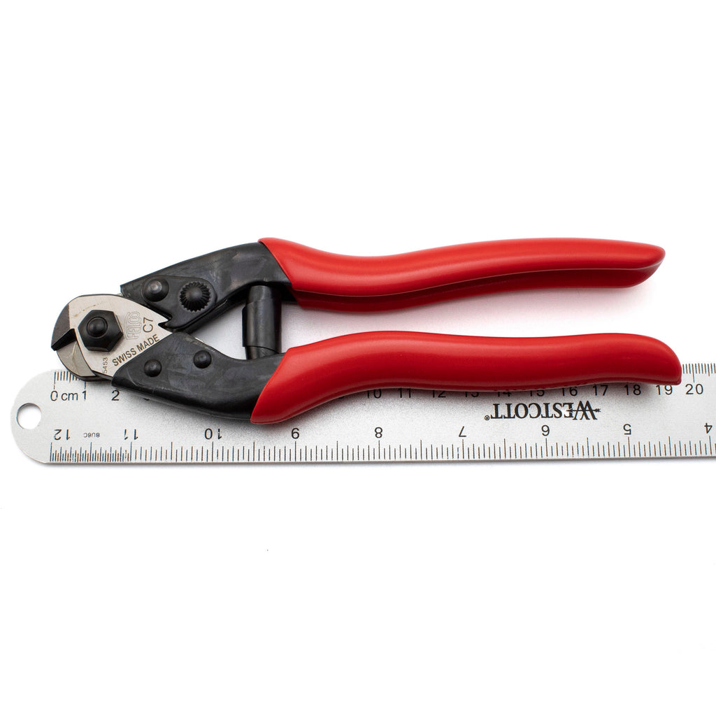 Felco C7 Rope Cutters - Perfect for Thick Rope & Hard Wire up to 7mm Thick - Made in Switzerland - Free Wire Sample Included