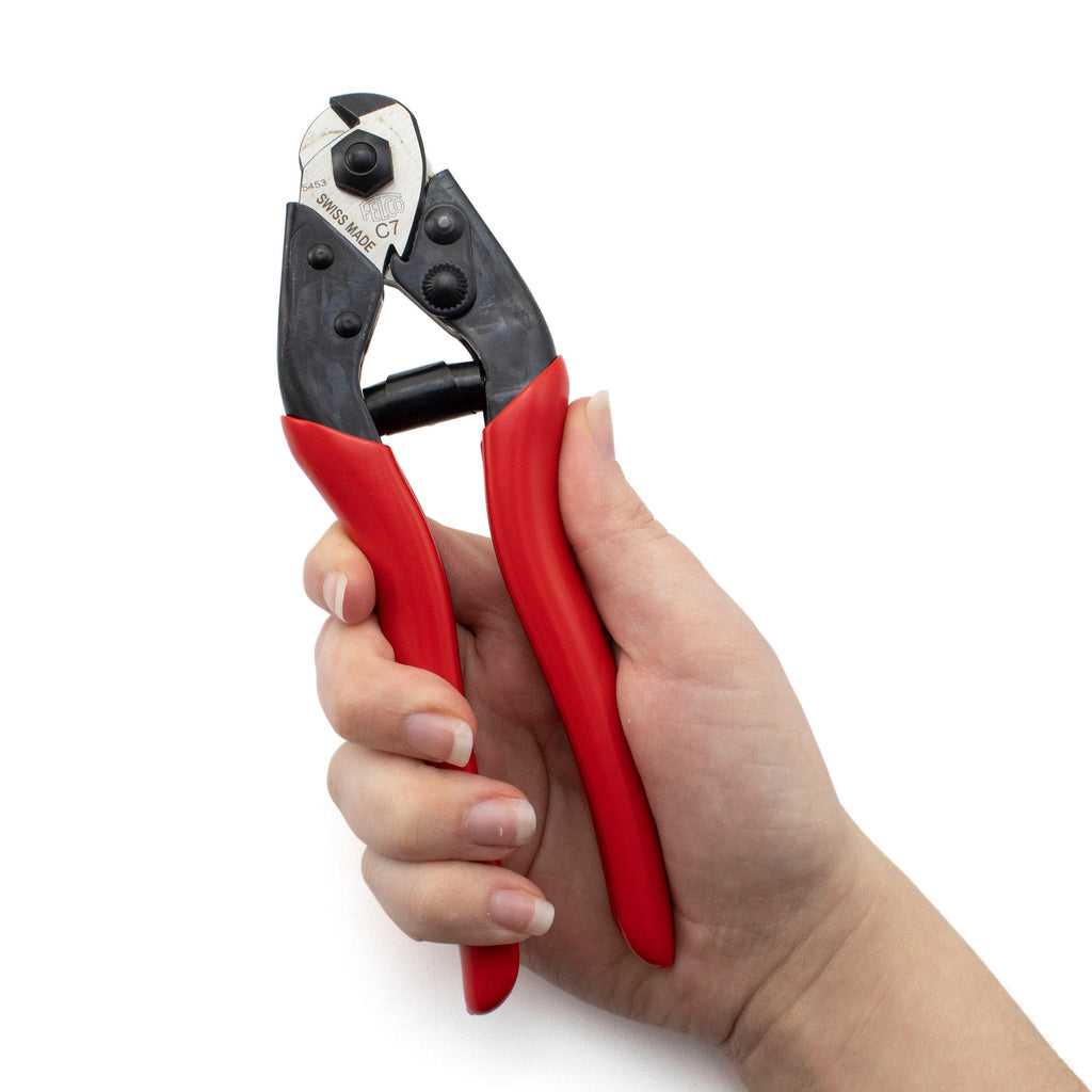 Felco C7 Rope Cutters - Perfect for Thick Rope & Hard Wire up to 7mm Thick - Made in Switzerland - Free Wire Sample Included