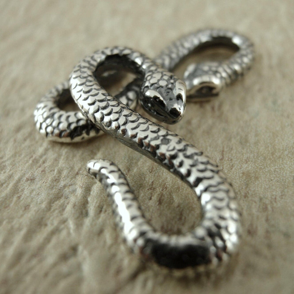 Snake S-Hook Clasp - Sterling Silver - Made in the USA - 100% Guarantee