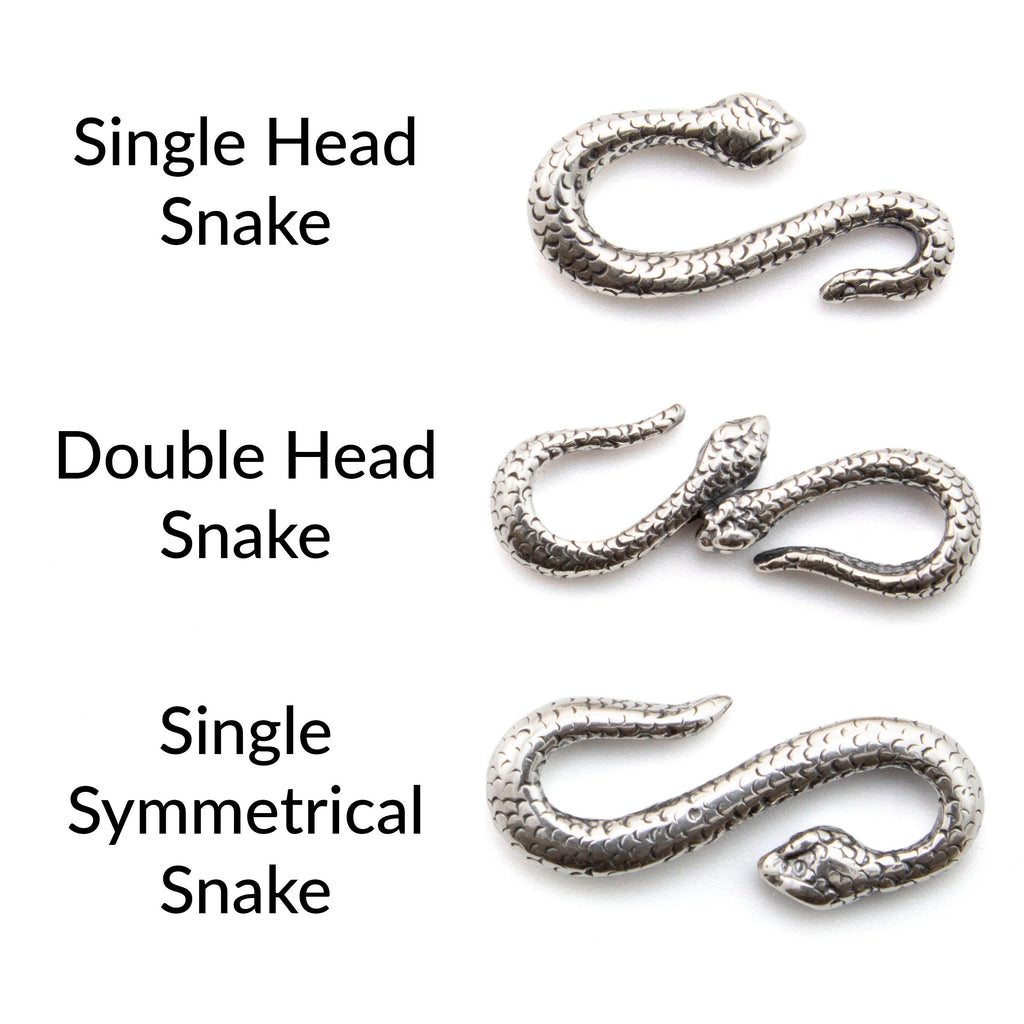 Snake S-Hook Clasp - Sterling Silver - Made in the USA - 100% Guarantee