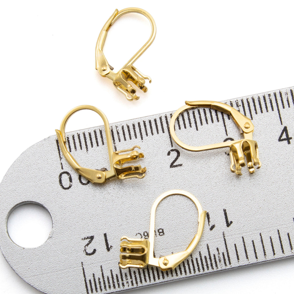 14kt Gold Filled Snap-Set™ Mounting Leverback Ear Wires for 4mm to 7mm Stones - 100% Guarantee