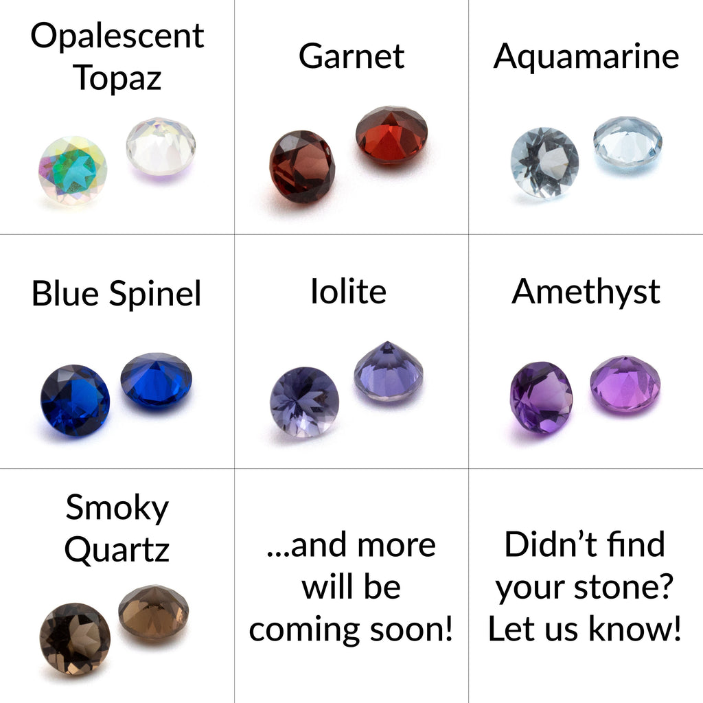 Amethyst, Opalescent Topaz, Garnet, Smokey Quartz, Blue Spinal, Aquamarine Sterling Silver Simple Swirl Custom Ring