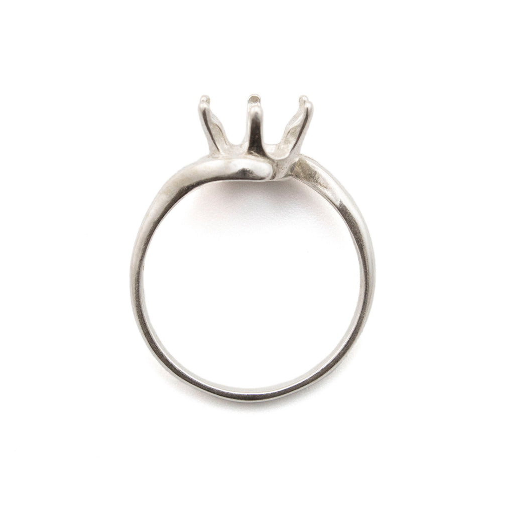 Round Sterling Silver Simple Swirl Ring Setting - 5mm, 6mm, and 8mm Mountings