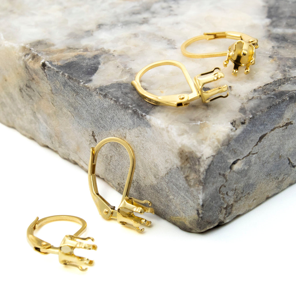 14kt Gold Filled Snap-Set™ Mounting Leverback Ear Wires for 4mm to 7mm Stones - 100% Guarantee