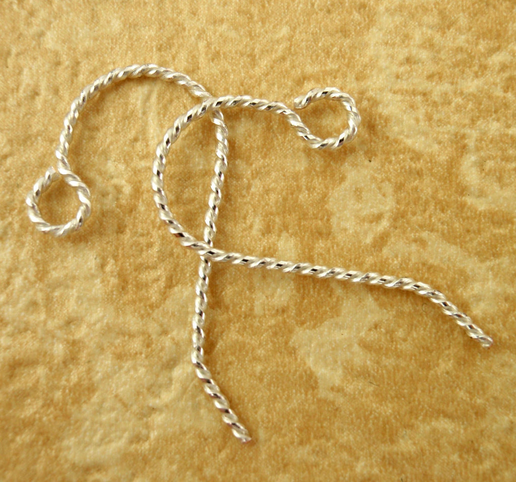 2 pairs Fancy Slipless Sterling Silver Ear Wires 100% Guarantee