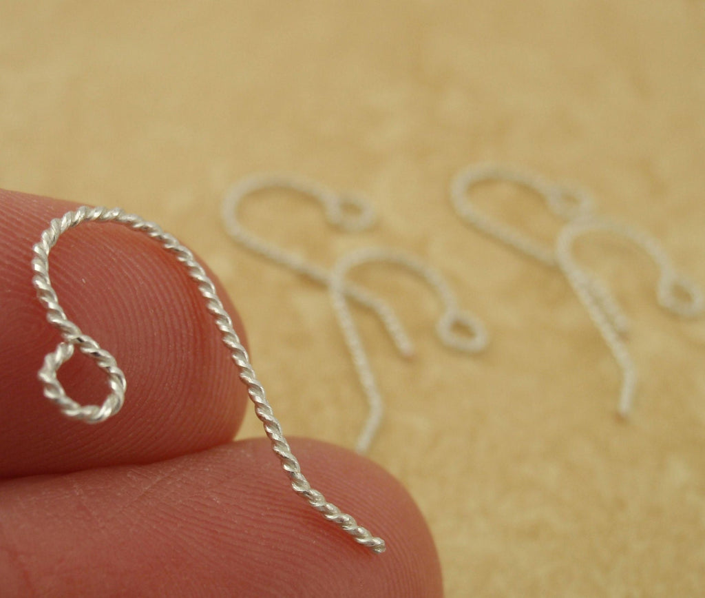 2 pairs Fancy Slipless Sterling Silver Ear Wires 100% Guarantee