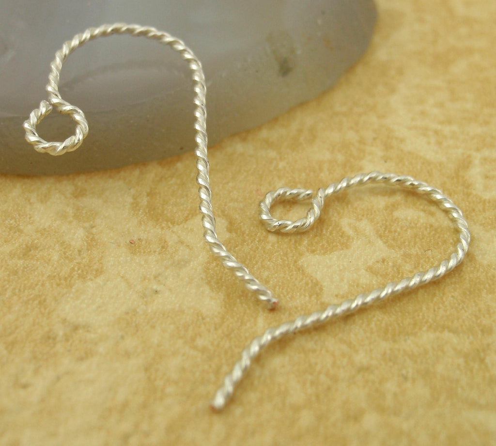 2 pairs Fancy Slipless Sterling Silver Ear Wires 100% Guarantee