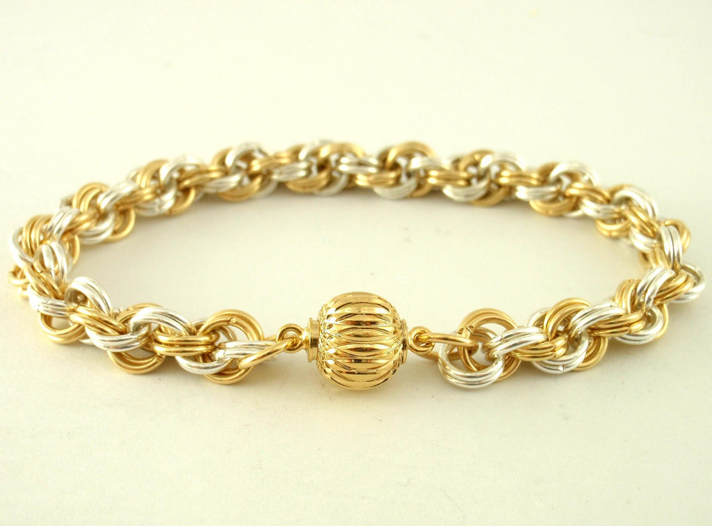 Economical Double Spiral Bracelet Kit in Silver and Gold with Deluxe Magnetic Clasp