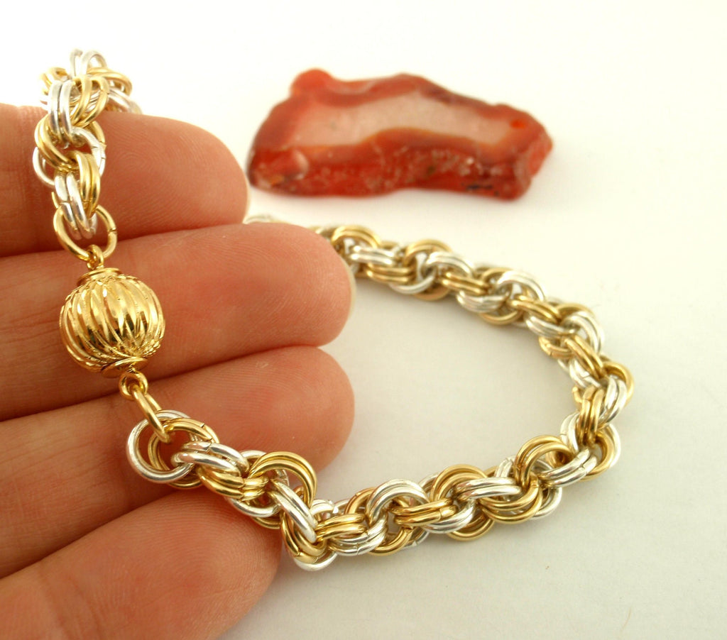 Economical Double Spiral Bracelet Kit in Silver and Gold with Deluxe Magnetic Clasp