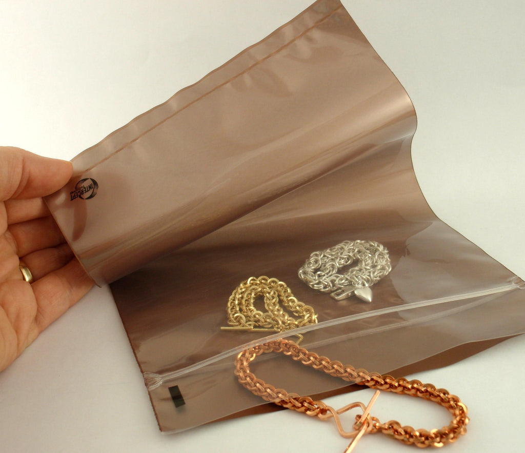Deluxe Anti-Tarnish Bags - Color Indicator - Made in the USA -  You Choose Size - Perfect for Sterling, Copper, Brass and Bronze