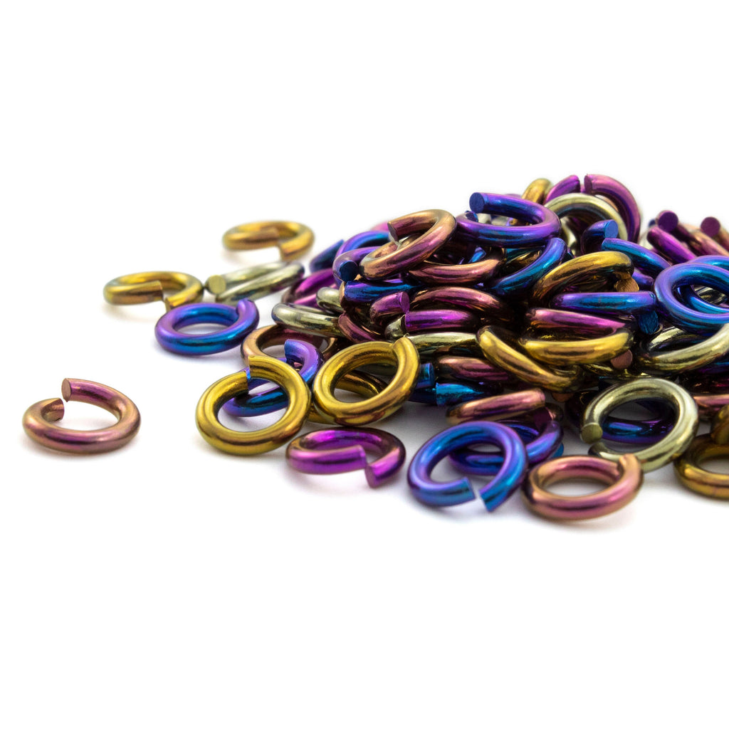 100 Magic Carpet Anodized Niobium Jump Rings in Your Choice of Gauge and Diameter