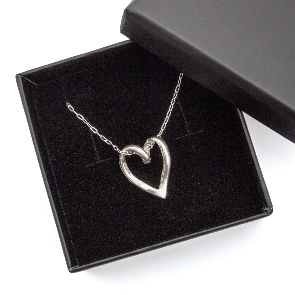 Sterling Silver Twisted Heart Pendant - 20mm Focal