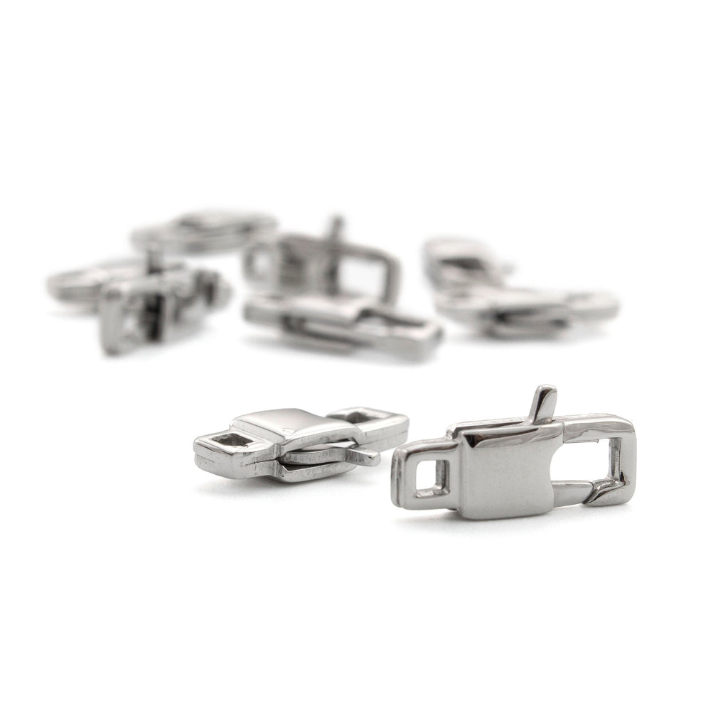 1 Stainless Steel Lobster Clasp - Unique Square Style - Medium - 16x7mm - Sturdy and Shiny - 100% Guarantee