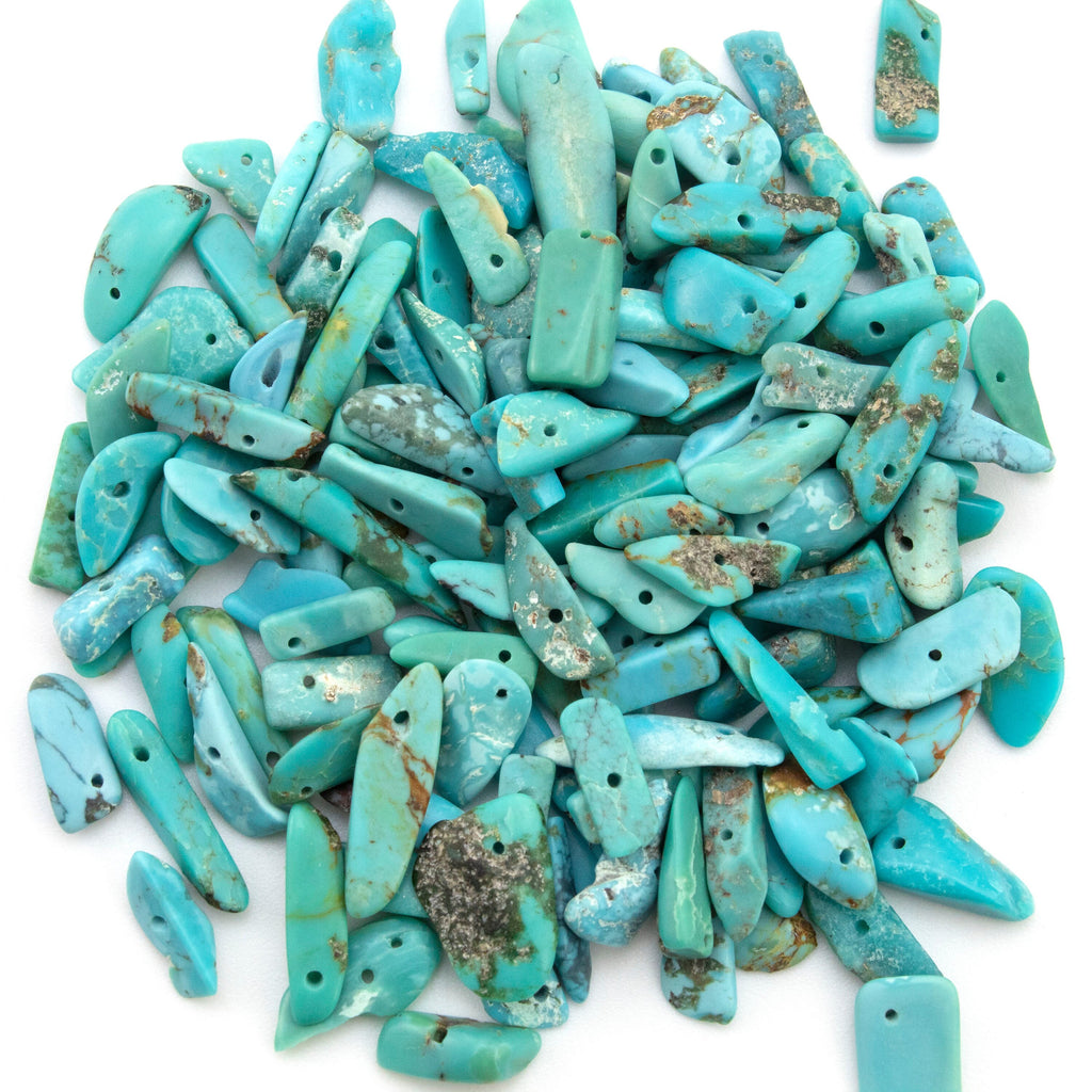 30 - Hawaiian Turquoise Chip Beads - Medium to Large Sized Beads - 100% Guaranteed