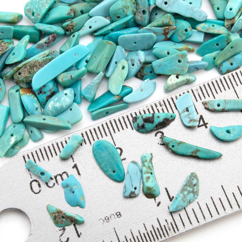 30 - Hawaiian Turquoise Chip Beads - Medium to Large Sized Beads - 100% Guaranteed
