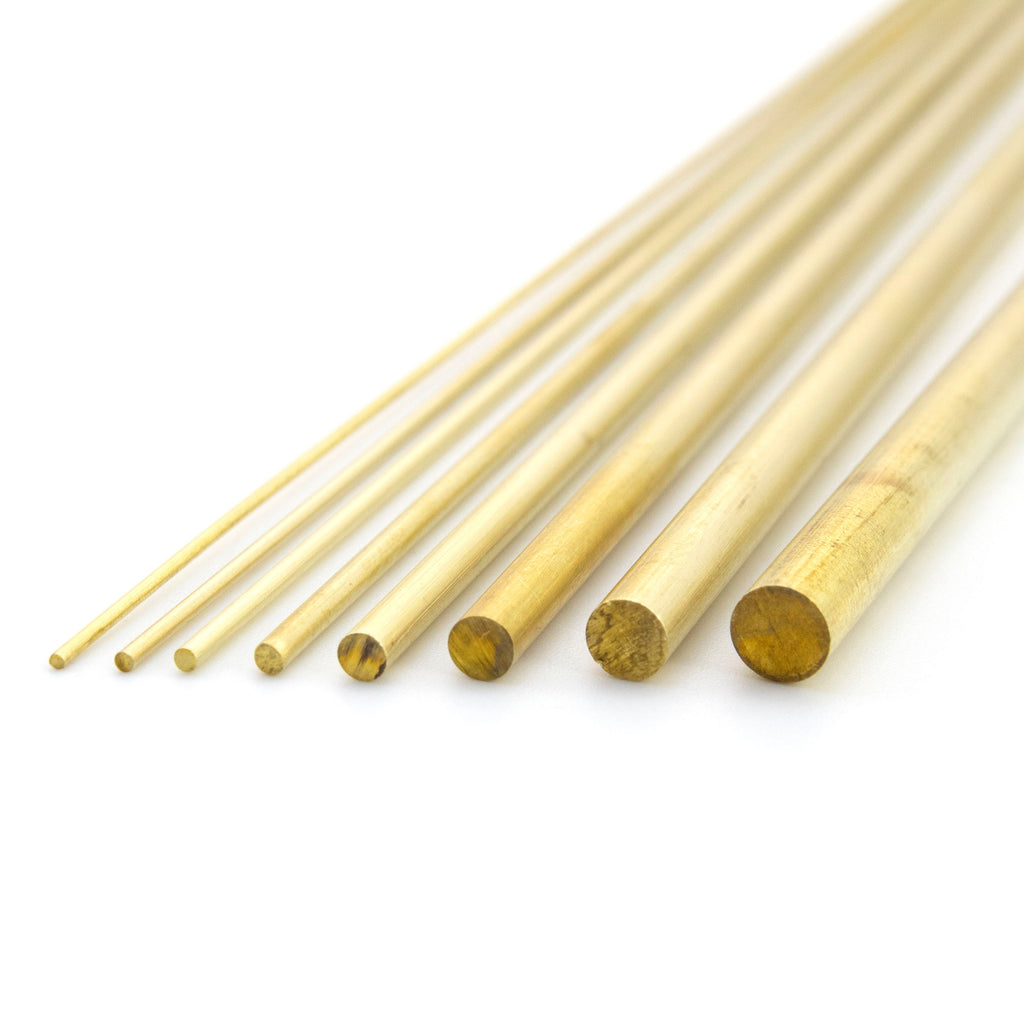 5 Segments of Round Brass Rods - Custom Lengths from 1/2 inch to 12 inch - 8 Different Diameters from 0.81mm to 4.76mm Thick