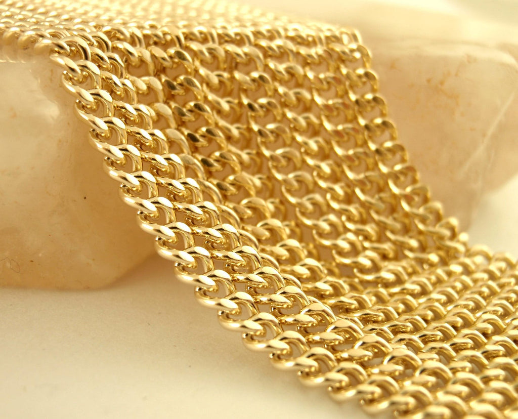 3mm Silver or Gold Plate Diamond Cut Curb Chain - Made in the USA - 24inch FInished Necklace
