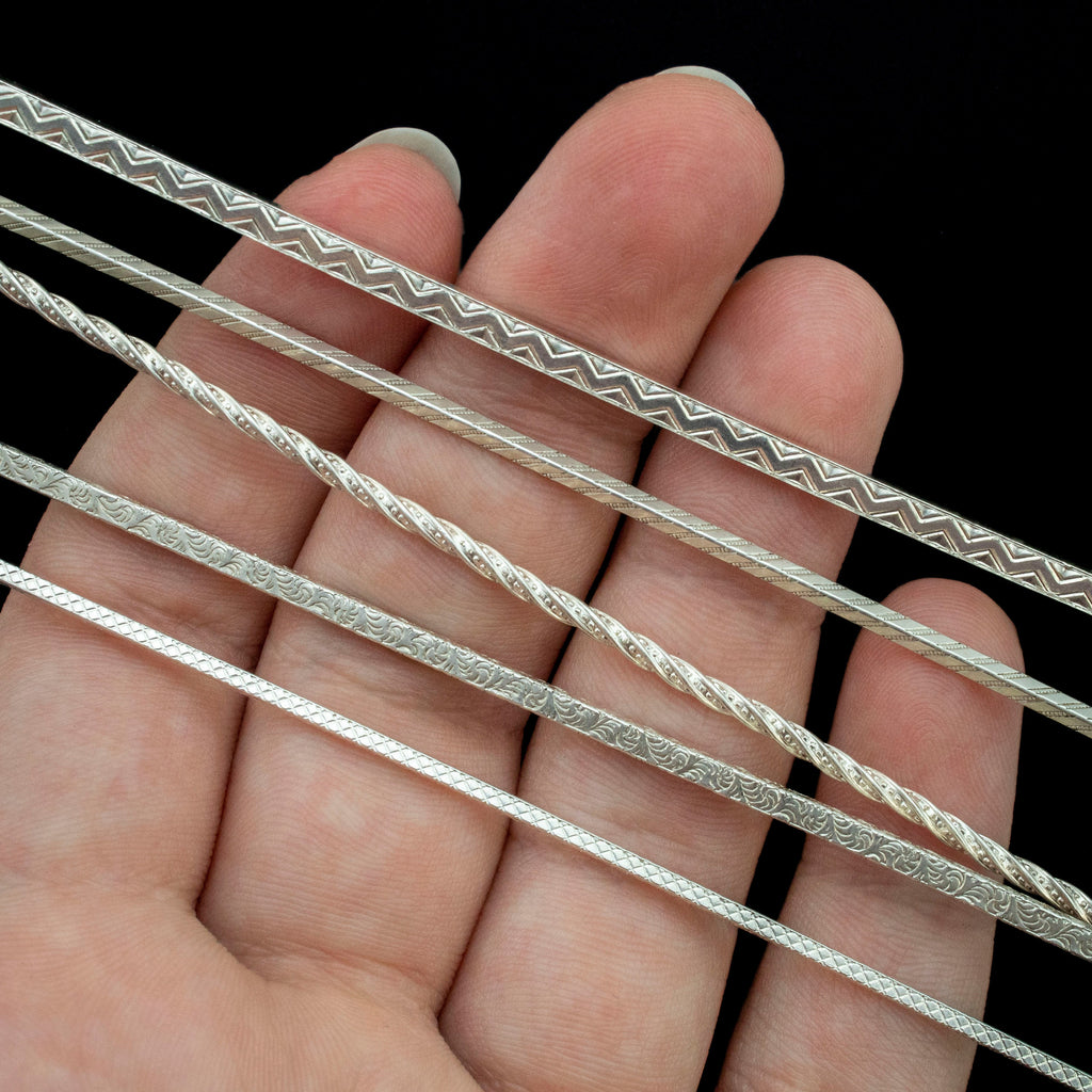 Sterling Silver Square Pattern Wire - By the Inch, Dead Soft