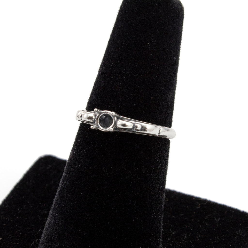 Scroll Sterling Silver Ring Setting - 4mm, 5mm, and 8mm Mountings for Easy DIY Gift in Size 7 or 8