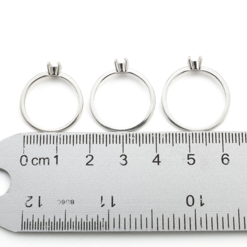 Classic Sterling Silver Ring Setting - Simple 4mm Mounting for Easy DIY Gift