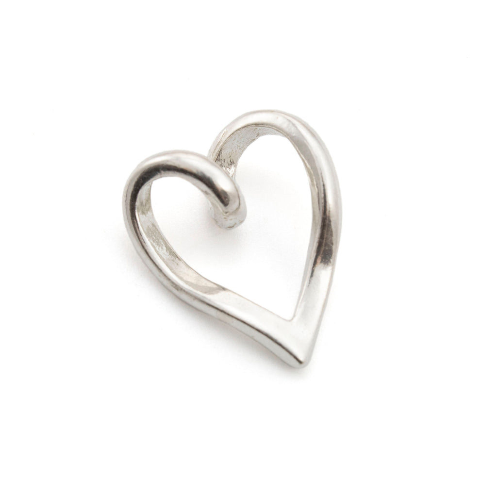 Sterling Silver Twisted Heart Pendant - 20mm Focal
