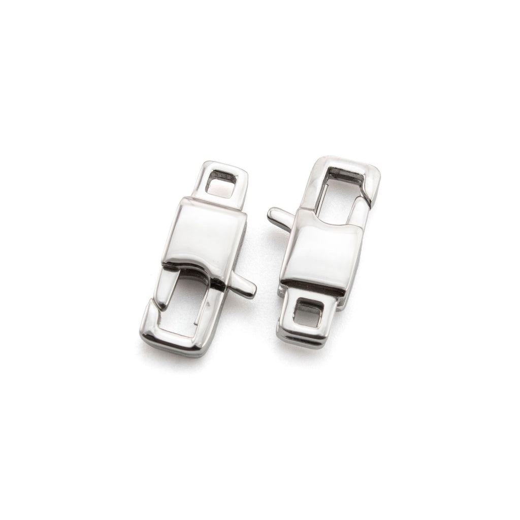 1 Stainless Steel Lobster Clasp - Unique Square Style - Medium - 16x7mm - Sturdy and Shiny - 100% Guarantee