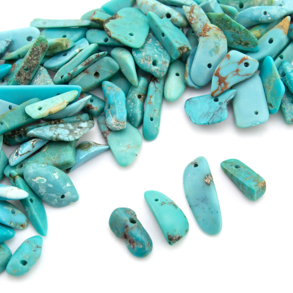 30 - Hawaiian Turquoise Chip Beads - Medium to Large Sized Beads - 100% Guaranteed