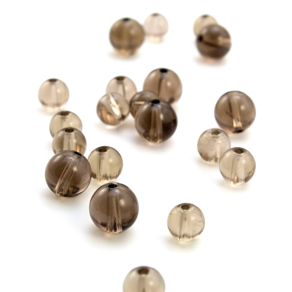 Smooth Round Smoky Quartz Beads 2mm, 3mm, 4mm, 6mm, 8mm, 10mm Grade B