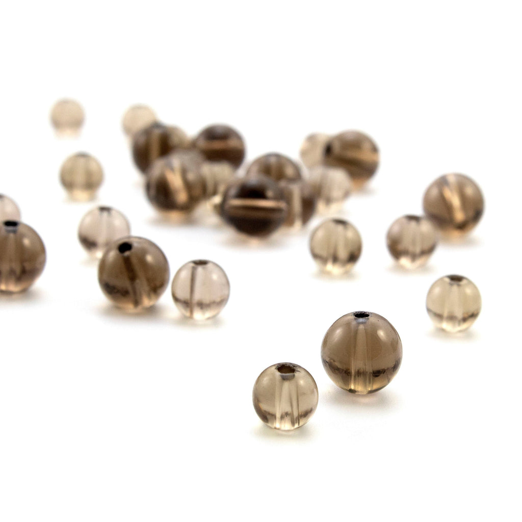 Smooth Round Smoky Quartz Beads 2mm, 3mm, 4mm, 6mm, 8mm, 10mm Grade B