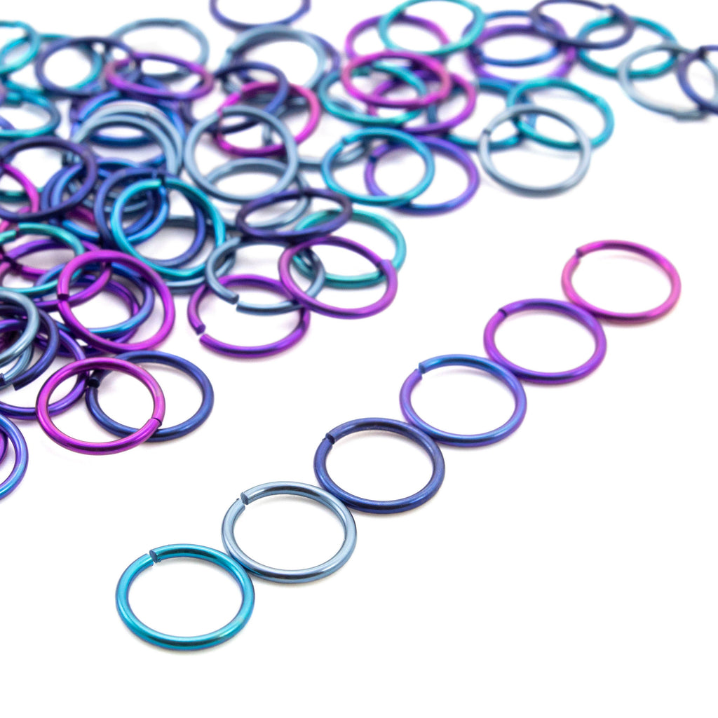 100 Blueberry Fields Anodized Niobium Jump Rings in Your Choice of Diameter and Gauge - 14, 16, 18, 20, 22 and 24