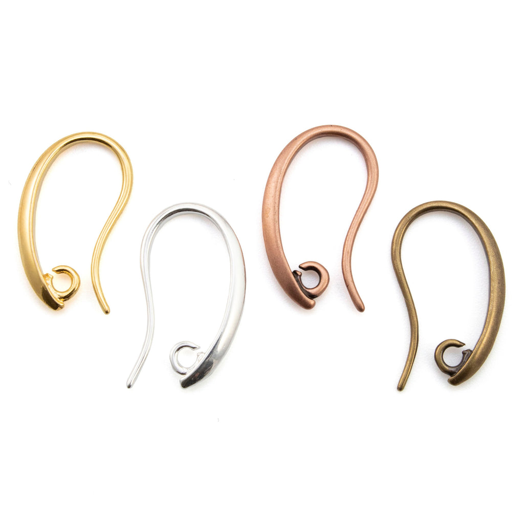 Swirvy Ear Wires - You Pick Finish - Silver, Gold, Antique Gold, Antique Copper