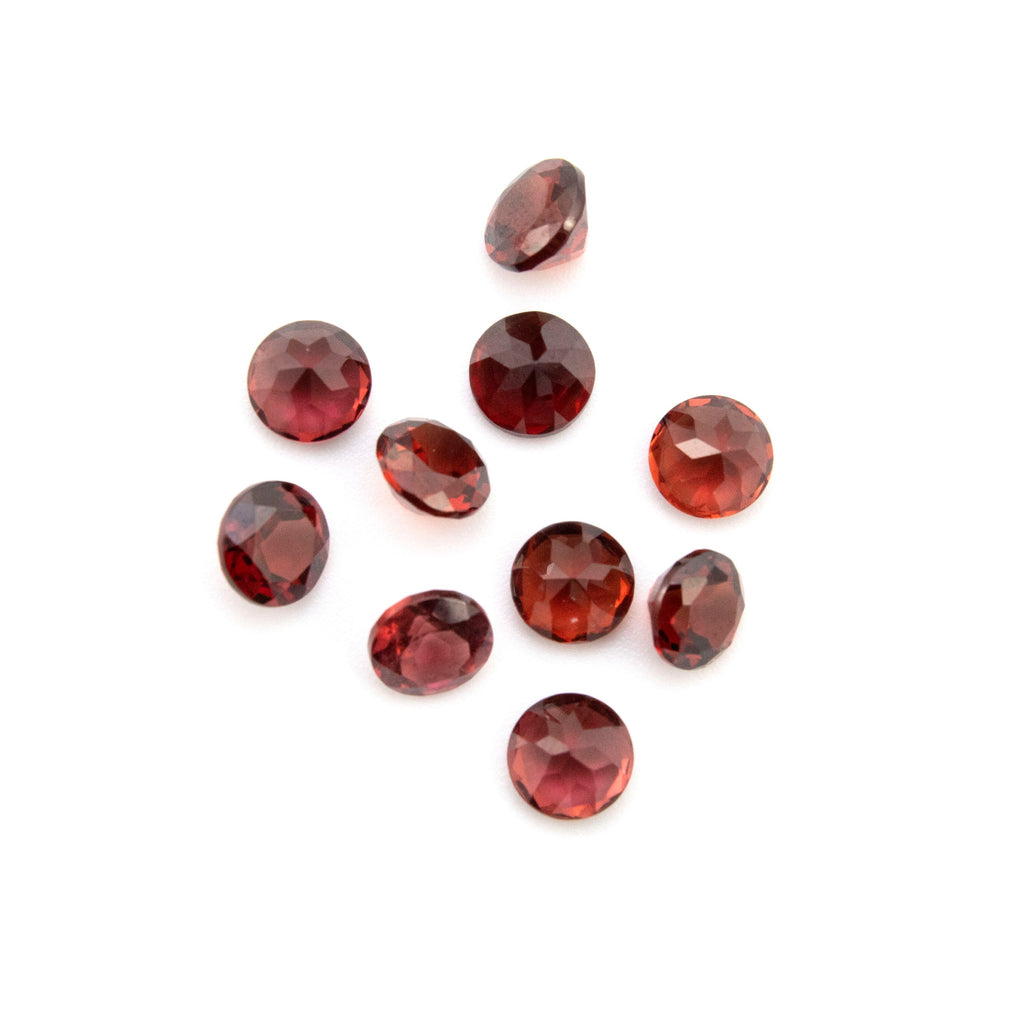 Garnet Grade AA Natural Loose Round Faceted Stones - 2mm, 2.5mm, 3mm, 4mm, 5mm, 6mm, 8mm