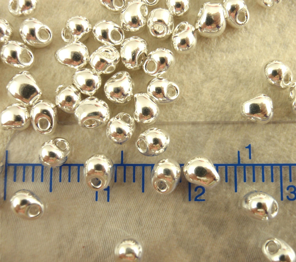 Galvanized Silver Fringe Glass Beads - 3.4mm Miyuki Tear Drops - 100% Guarantee