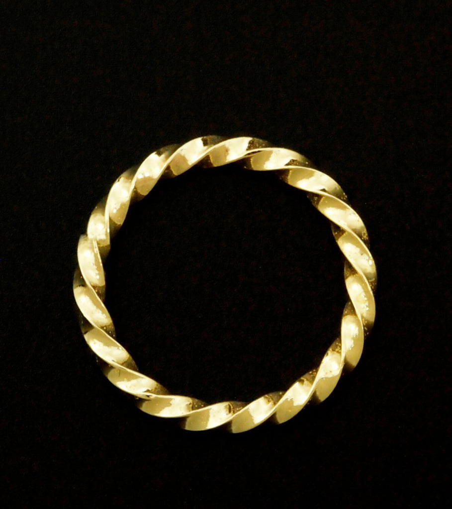Clearance Sale 5 Soldered Closed Twisted Square Jump Ring in 3 Sizes - Rich Low Brass