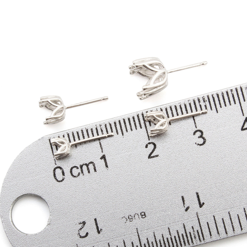 Fancy Sterling Silver Earring Posts Mountings - 4mm, 5mm, 6mm or 8mm
