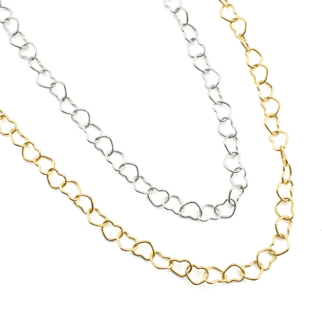 Sale Heart Chain 5.4mm in Gold Plate - By the Foot