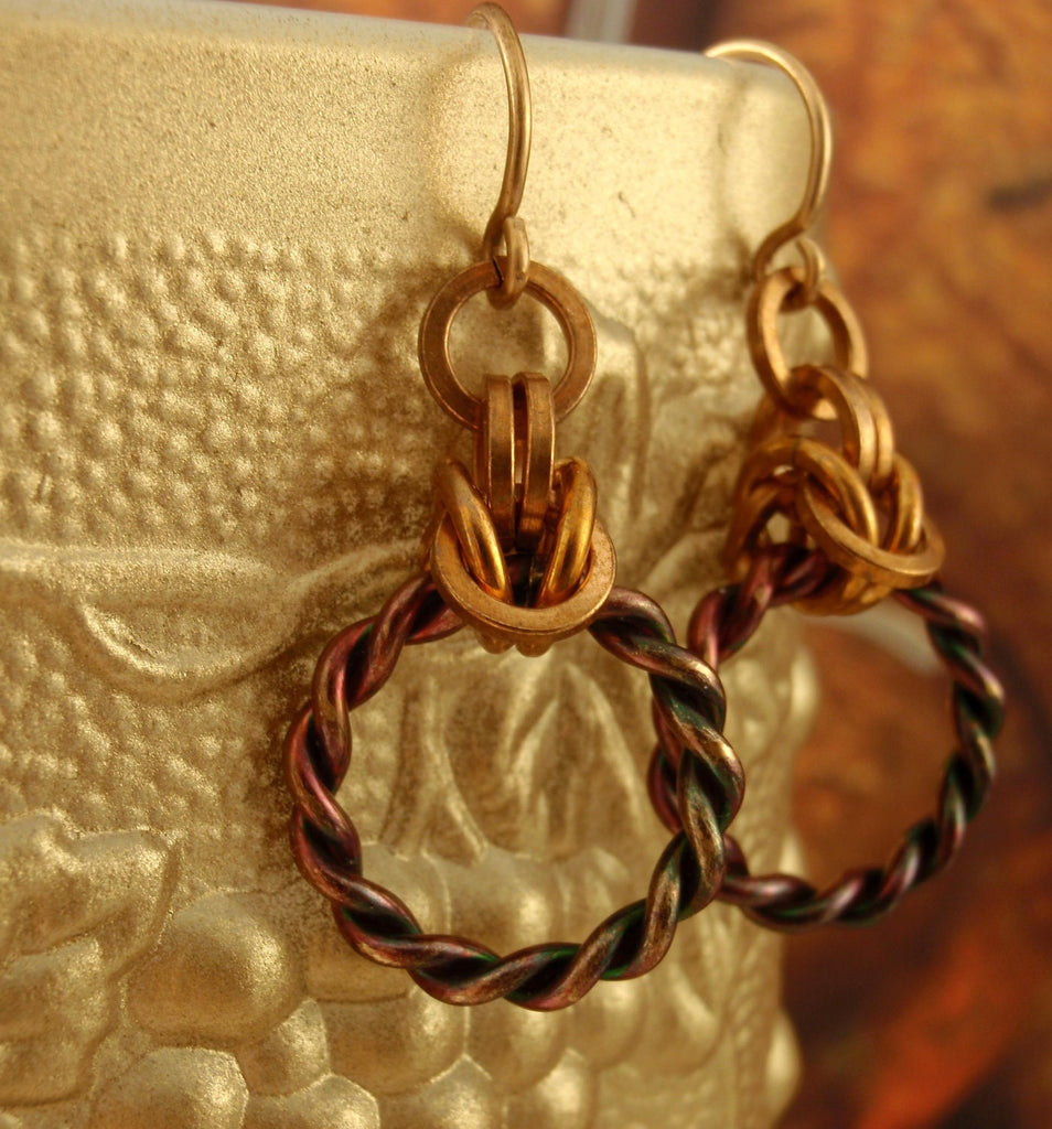 Sample Package  Oxidized Metal Jump Rings Quantity 100 - Copper, Brass and Bronze