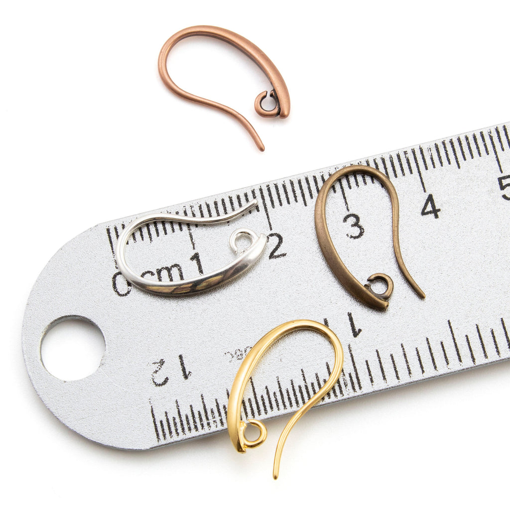 Swirvy Ear Wires - You Pick Finish - Silver, Gold, Antique Gold, Antique Copper
