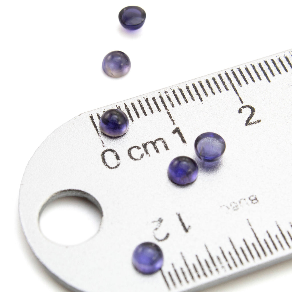 Iolite Round Cabochon Stones - Natural Loose Round Stones 4mm, 5mm, 6mm, 8mm