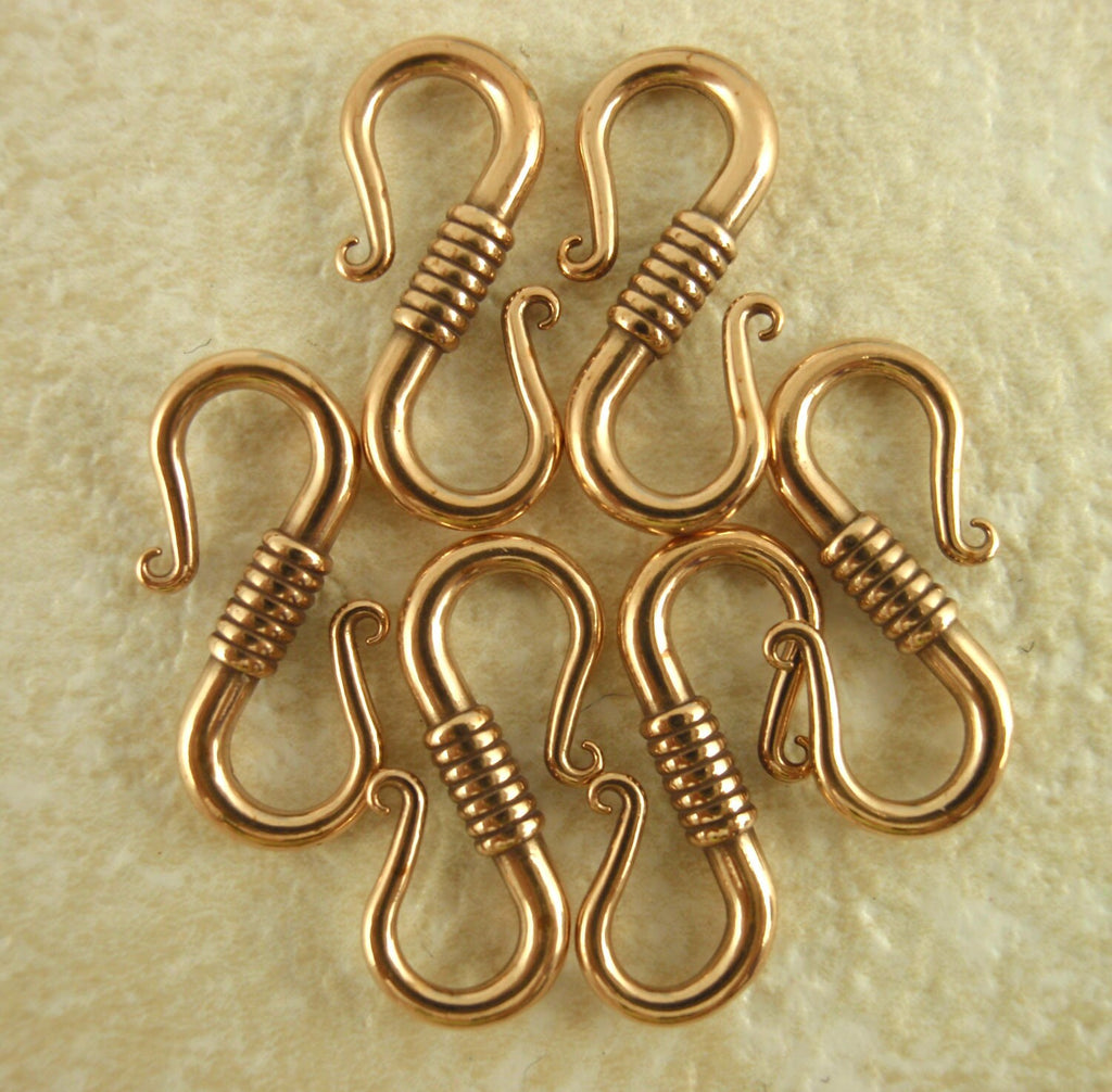 1 Bronze S Hook Clasp - 15.3mm X 7.3mm - Made in the USA - 100% Guarantee