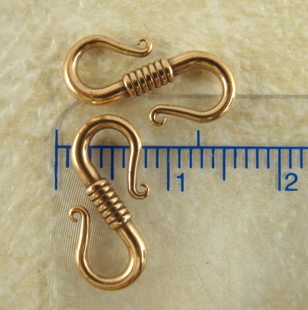1 Bronze S Hook Clasp - 15.3mm X 7.3mm - Made in the USA - 100% Guarantee