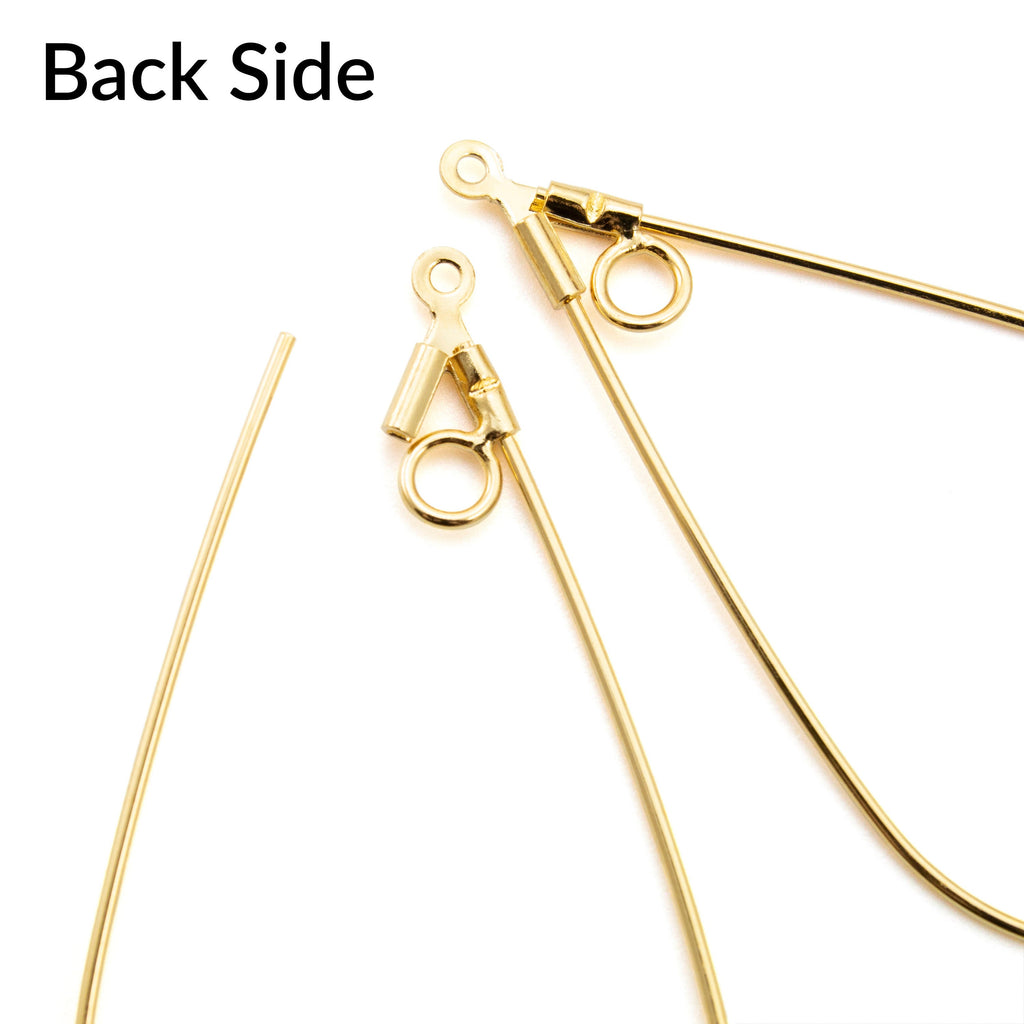 Teardrop Beading Hoops with Loops - Silver Plate, Gold Plate, or Stainless Steel - 40mm X 24mm - 100% Guarantee