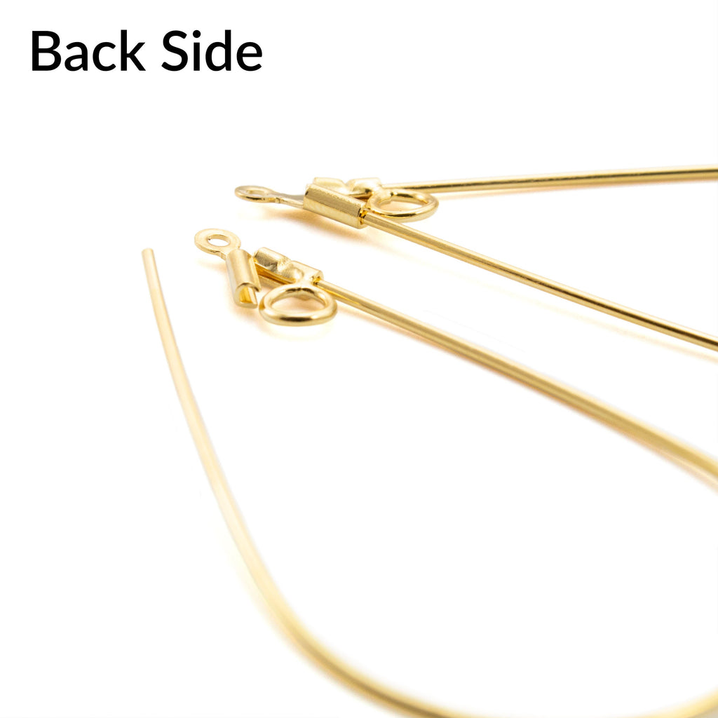 Teardrop Beading Hoops with Loops - Silver Plate, Gold Plate, or Stainless Steel - 40mm X 24mm - 100% Guarantee