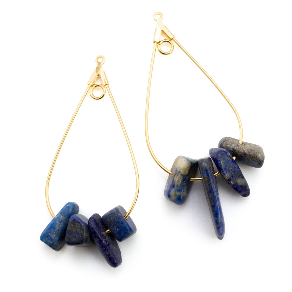 Teardrop Beading Hoops with Loops - Silver Plate, Gold Plate, or Stainless Steel - 40mm X 24mm - 100% Guarantee