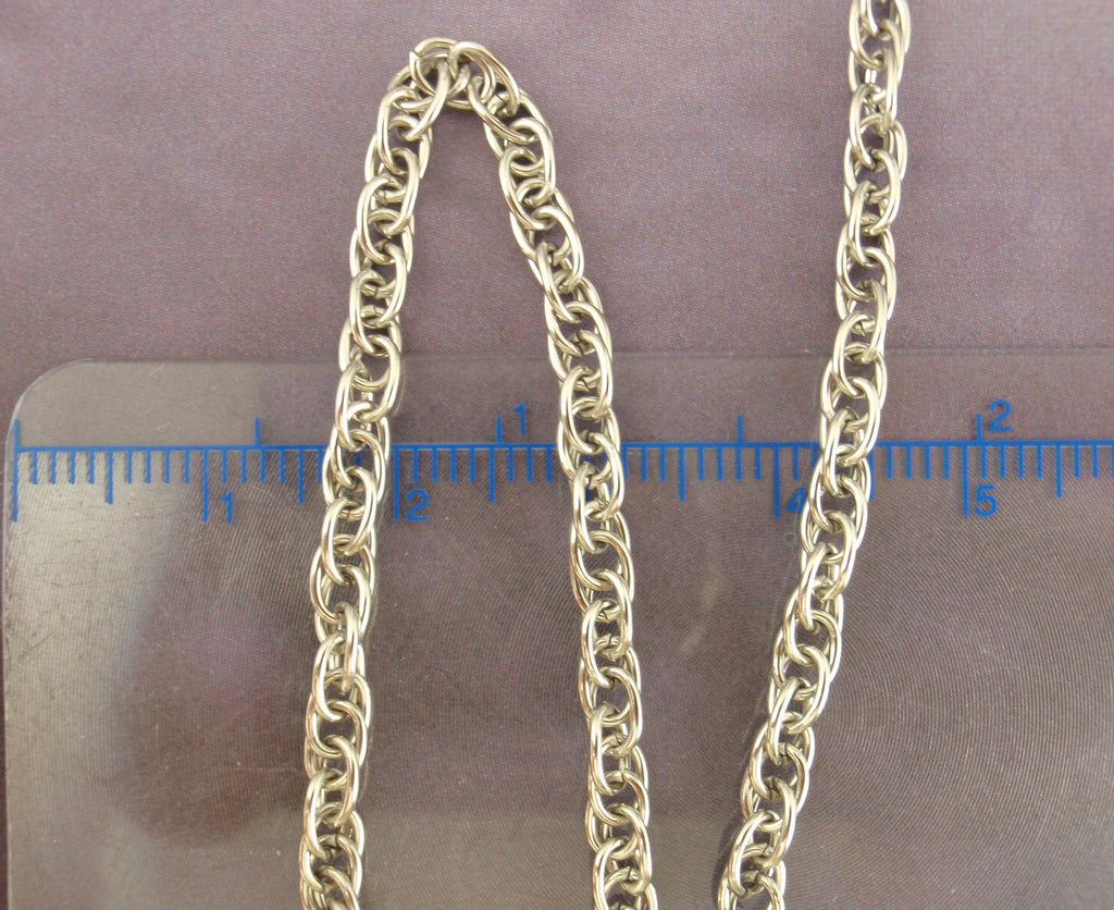 3.4mm Stainless Steel Double Spiral Rope Chain - Ready Made or By the Foot - Made in the USA