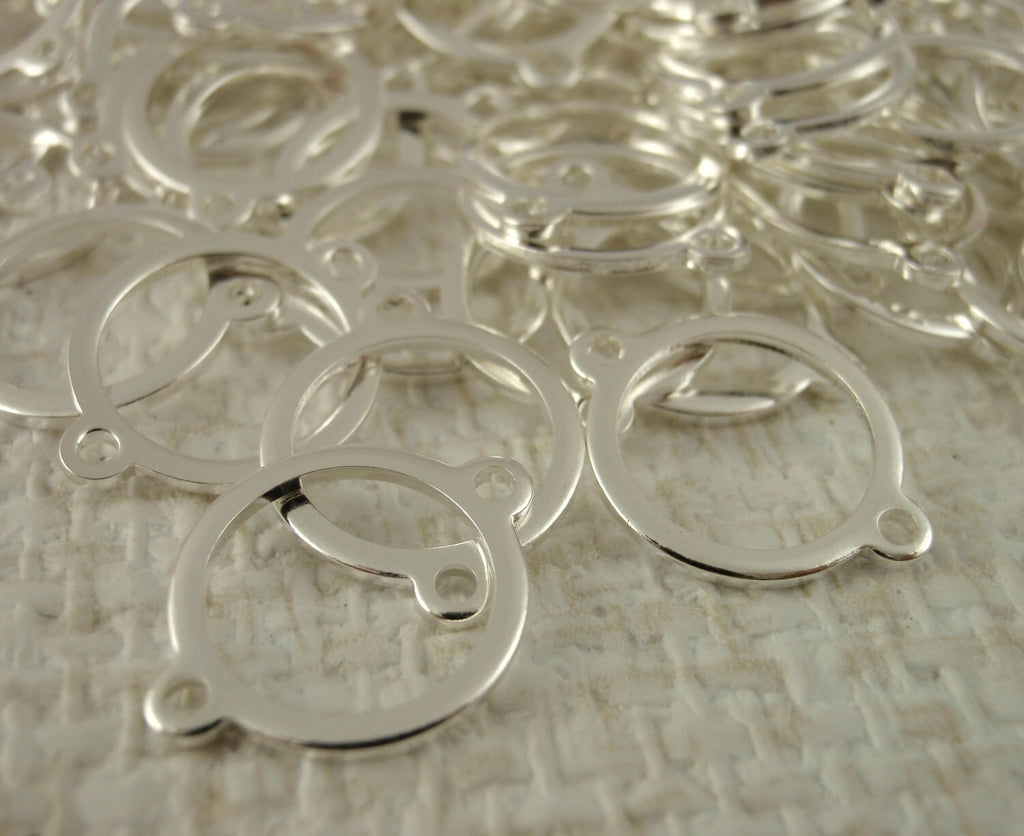 10 Open Circle Links - 7mm, 10mm, 13mm - Silver Plated or Gold Plated - 100% Guarantee